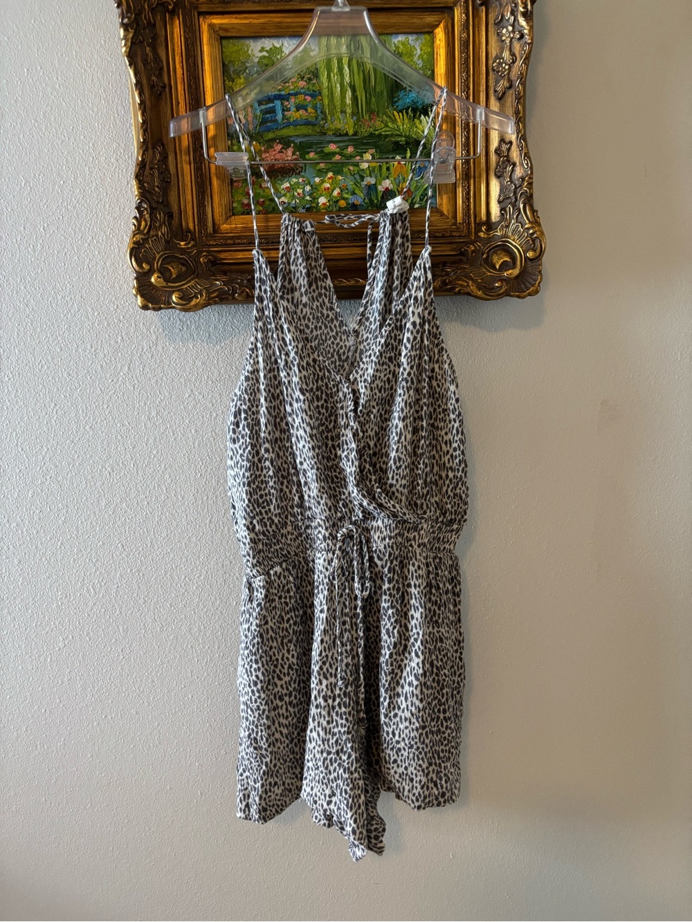 By Together Leopard Print Surplice Romper